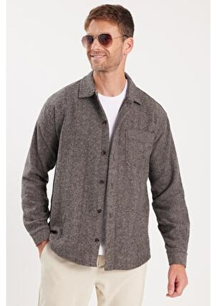 Erkek Relax Fit Rahat Kesim Oduncu Tek Cepli Kapaklı Armürlü Vizon Apaş Yaka Kışlık Gömlek fırsatları