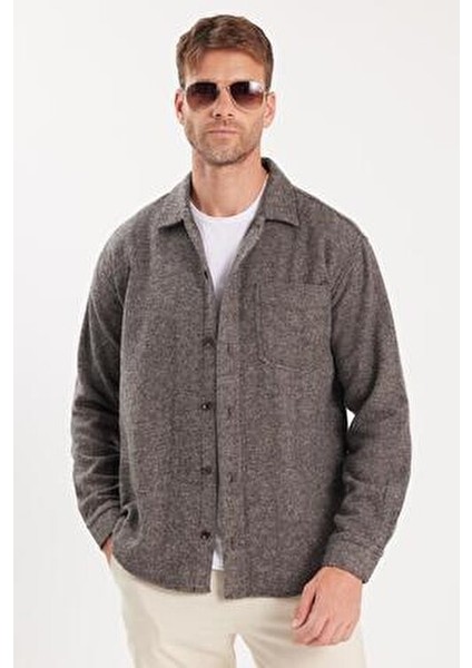 Erkek Relax Fit Rahat Kesim Oduncu Tek Cepli Kapaklı Armürlü Vizon Apaş Yaka Kışlık Gömlek indirimleri