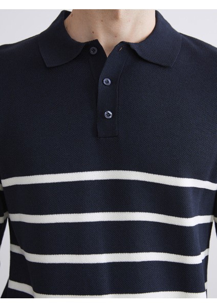 Yeni Sezon Polo Yaka Çizgili Erkek Triko Kazak modelleri