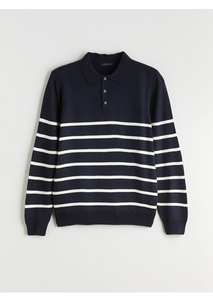 Yeni Sezon Polo Yaka Çizgili Erkek Triko Kazak indirimleri