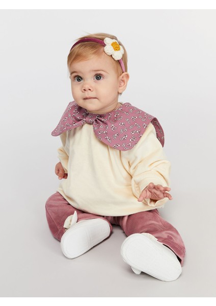 Yeni Sezon Bisiklet Yaka Kız Bebek Sweatshirt ve Tayt 2'li