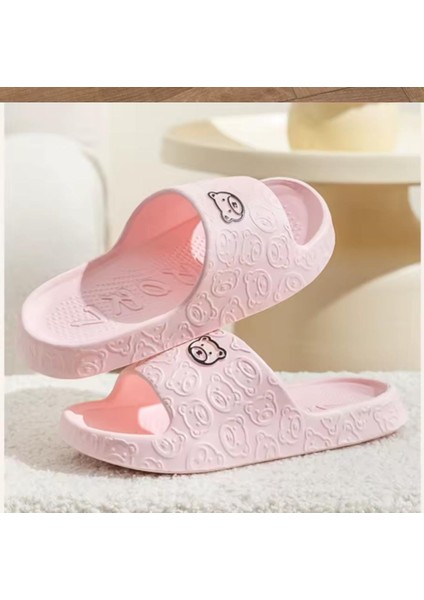 Sevimli Karikatür Ayı Desenli Terlikler, Rahat Yumuşak Tabanlı Yastık Terlikler, Rahat Ev Terlikleri fırsatları