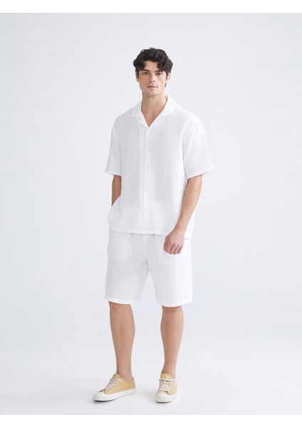 Yeni Sezon Rahat Kalıp Müslin Erkek Şort