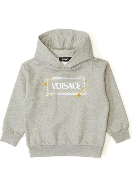 Gri Kapüşonlu Çocuk Sweatshirt