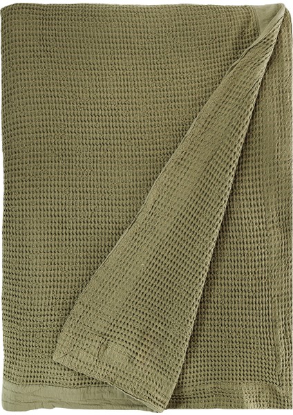 Bohem Kekik Yeşili Bambu Tek Kişilik Yatak Örtüsü 180X240 cm