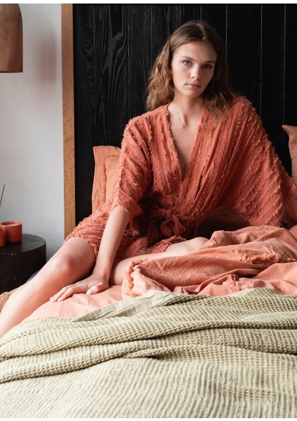 Bohem Kekik Yeşili Bambu Tek Kişilik Yatak Örtüsü 180X240 cm fiyatları