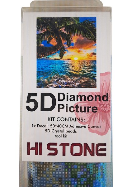 5d Elmas Taş Işleme Kiti 40X50 cm Denizde Günbatımı Desen