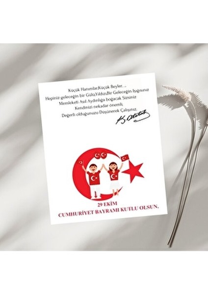29 Ekim Cumhuriyet Bayramı Kartı 9X11 cm 63 Adet-