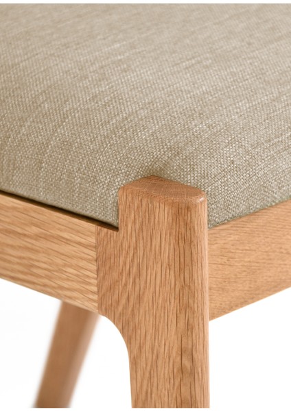 Viking Naturel Meşe Bej Kumaş Döşemeli Yemek Odası Sandalyesi