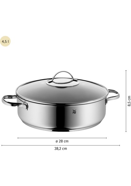 Kapaklı İndüksiyon Tabanlı Çelik Pilav Tenceresi 28 cm fırsatları
