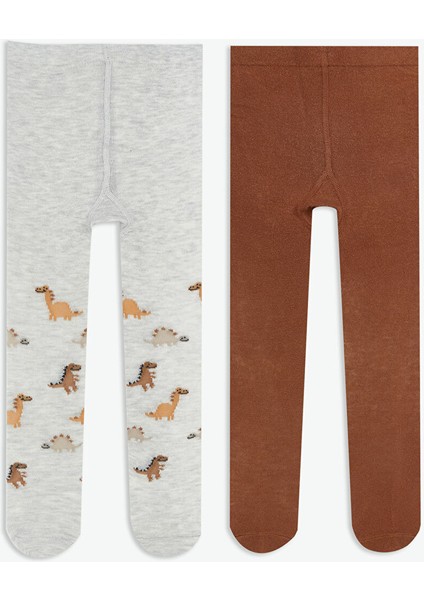 Yeni Sezon Baskılı Erkek Çocuk Külotlu Çorap 2'li