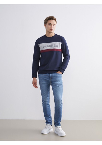 Yeni Sezon Bisiklet Yaka Uzun Kollu Baskılı Erkek Sweatshirt fiyatları