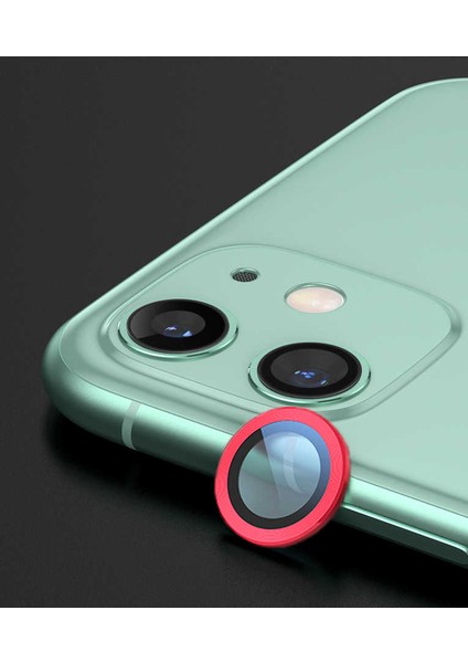 iPhone 12 Uyumlu N7TH Cl-01 Kamera Lens Koruyucu-Kırmızı