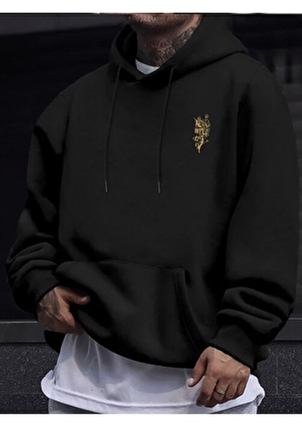 Erkek Kapüşonlu Sakura Kiraz Çiceği Sırt Baskılı Oversize Hoodie - Sokak Stili - Günlük Kombin modelleri