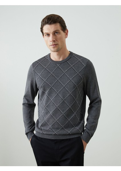 Yeni Sezon Bisiklet Yaka Uzun Kollu Desenli Erkek Triko Kazak