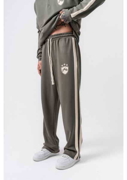 Erkek Şerit Detaylı Modal Baggy Eşofman Altı Haki fiyatları