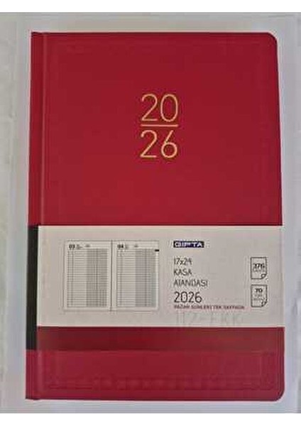 2026 Ajanda 112-EKK Ticari Kasa Ajandası 17X24 Kırmızı fırsatları