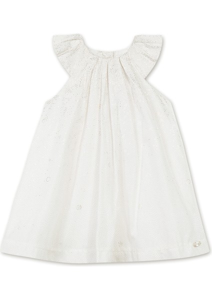 Ekru Kolsuz Kız Çocuk Elbise