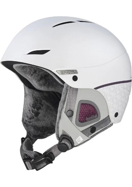 Juliet White Pearl Matte Çocuk Kayak Kaskı