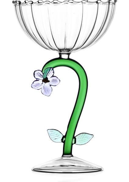 Botanica No:2 Çiçek Figürlü Cam Şampanya Kadehi