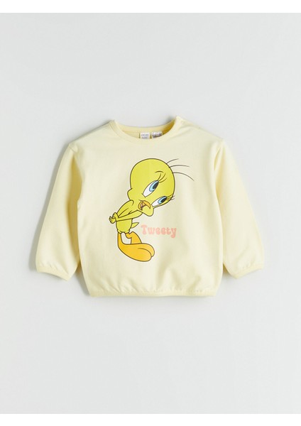 Yeni Sezon Tweety Baskılı Kız Bebek Sweatshirt ve Eşofman Alt 2'li fiyatları