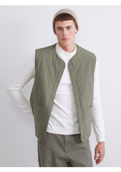 Yeni Sezon Standart Kalıp V Yaka Erkek Şişme Yelek