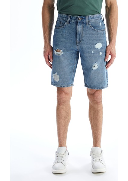 Yeni Sezon Standart Kalıp Erkek Jean Şort fırsatları