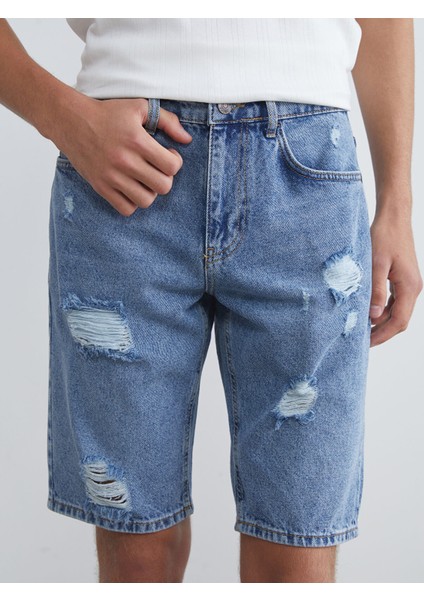 Yeni Sezon Standart Kalıp Erkek Jean Şort indirimleri