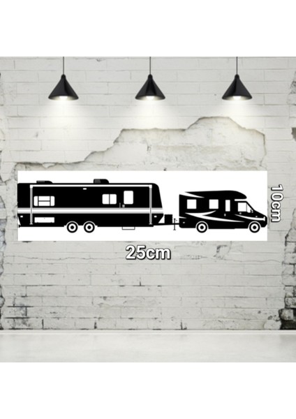Çekme Karavan Motokaravan Kapsül Dağ Doğa Sticker Yapışkan Araç