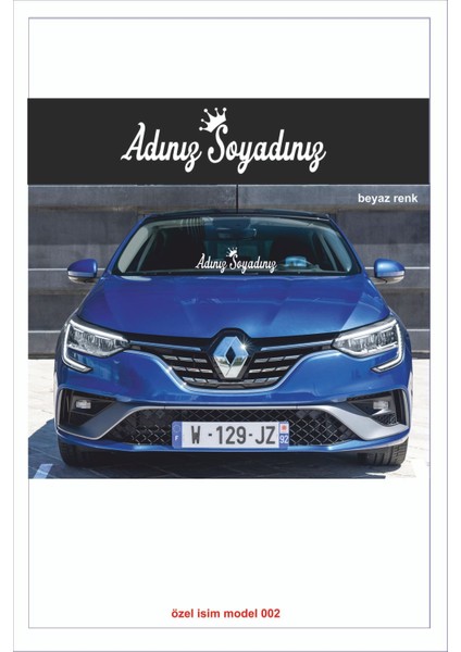 Isme Özel Yeni Trend 002 Ön Cam Yazısı - Oto Sticker - Karavan Sticker -