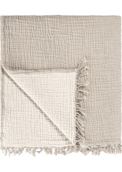 Cocoon Bej / Krem %100 Pamuk Koltuk Şalı 130 x 170 cm