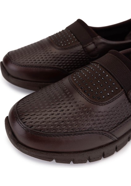 Kadın Hakiki Deri Kahverengi Comfort Ayakkabı 370 1202 Bn Ayk SK25-26 Kahve modelleri