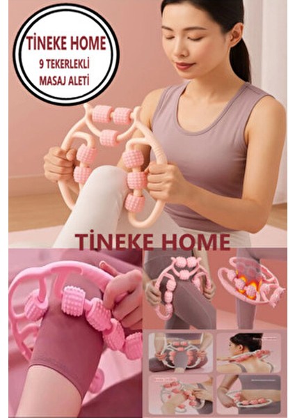 9 Tekerli Kas Gevşetici Sıkılaştırıcı Masaj Aleti Ayarlanabilir Lenf Drenaj Rulosu Bacak Kol Selülit