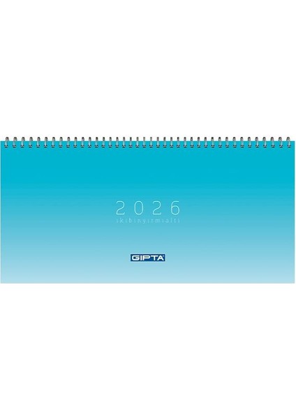 2026 Spiralli Masa Takvimi 16X33 cm Turkuaz 506-PXK