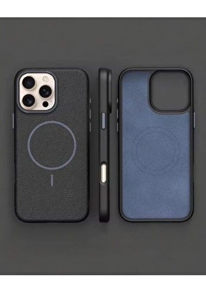 Iphone Uyumlu Deri Alcantara Magsafe Destekli Kılıf