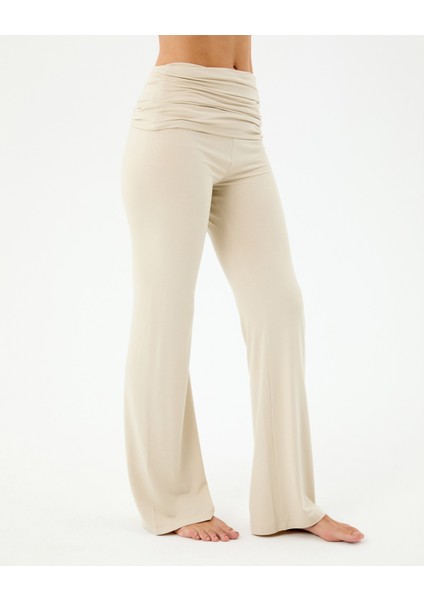Krema Katlanır Bel Lounge Pantolon indirimleri