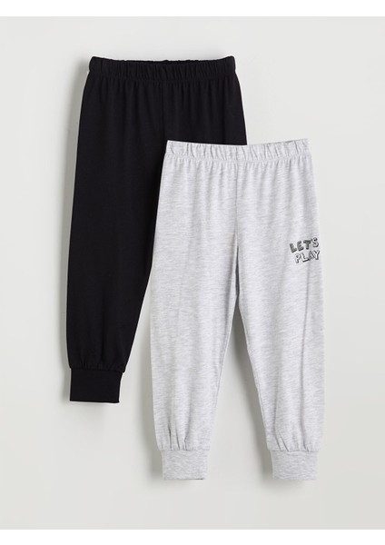 Yeni Sezon Beli Lastikli Erkek Çocuk Pijama Alt 2'li