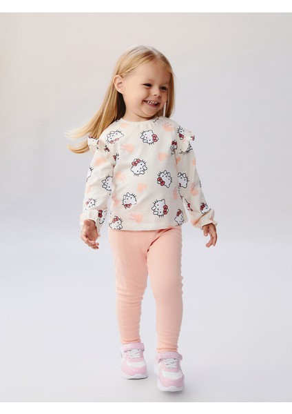 Yeni Sezon Hello Kitty Baskılı Kız Bebek Bluz ve Pantolon 2'li