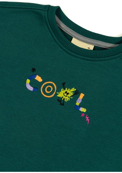 Cool Nakışlı Yeşil Uzun Kollu Erkek Çocuk Sweatshirt fiyatları