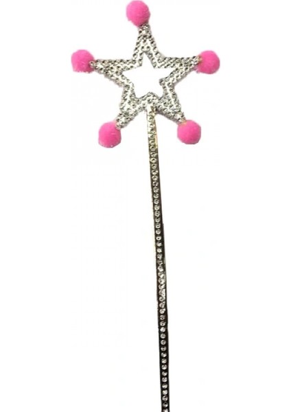 Pembe Ponponlu Yıldız Peri Asası 1 Adet (4887)