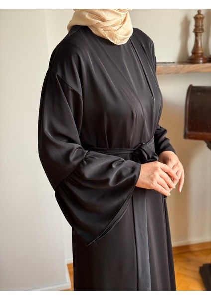 Siyah Fırfırlı Ikili Takım Abaya Takım 5038 fiyatları