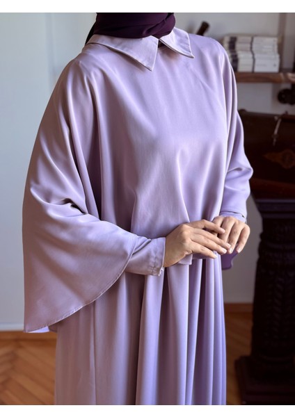 Lila Pelerinli Elbise 5084
