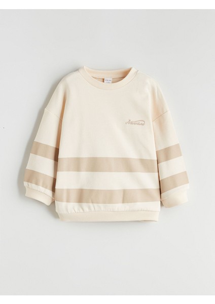 Yeni Sezon Bisiklet Yaka Baskılı Erkek Bebek Sweatshirt ve Pantolon 2'li fırsatları