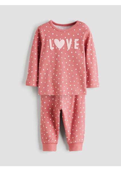 Yeni Sezon Bisiklet Yaka Kız Bebek Pijama Takımı