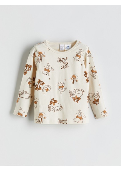 Yeni Sezon Bisiklet Yaka Uzun Kollu Winnie The Pooh Baskılı Erkek Bebek Pijama Takımı fiyatları