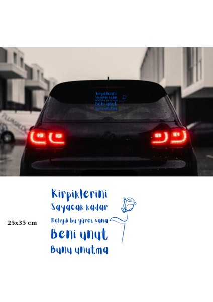 Kirpiklerini Sayacak Kadar Deliydi Bu Yürek Sana Beni Unut Bunu Unutma Araç Arkası Yazı