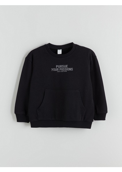 Yeni Sezon Kapüşonlu Uzun Kollu Basic Erkek Bebek Sweatshirt ve Eşofman Alt 2'li Takım modelleri