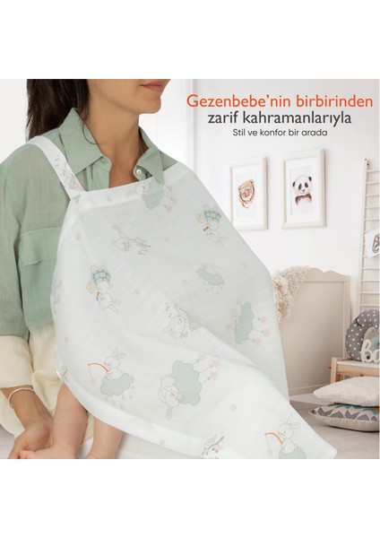 Hero Bunny Müslin Bebek Emzirme Önlüğü modelleri
