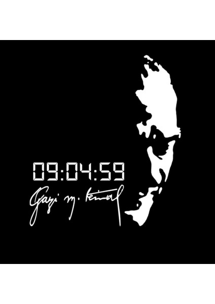 Atatürk Silüetli Saat Sticker Bayrak Araç Arkası Traktör fiyatları