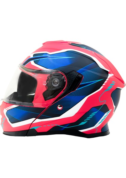Gp My Helmet MKS002-RBW Güneş Vizörlü Şeffaf Çene Açılır Motosiklet Kaskı Xl fırsatları